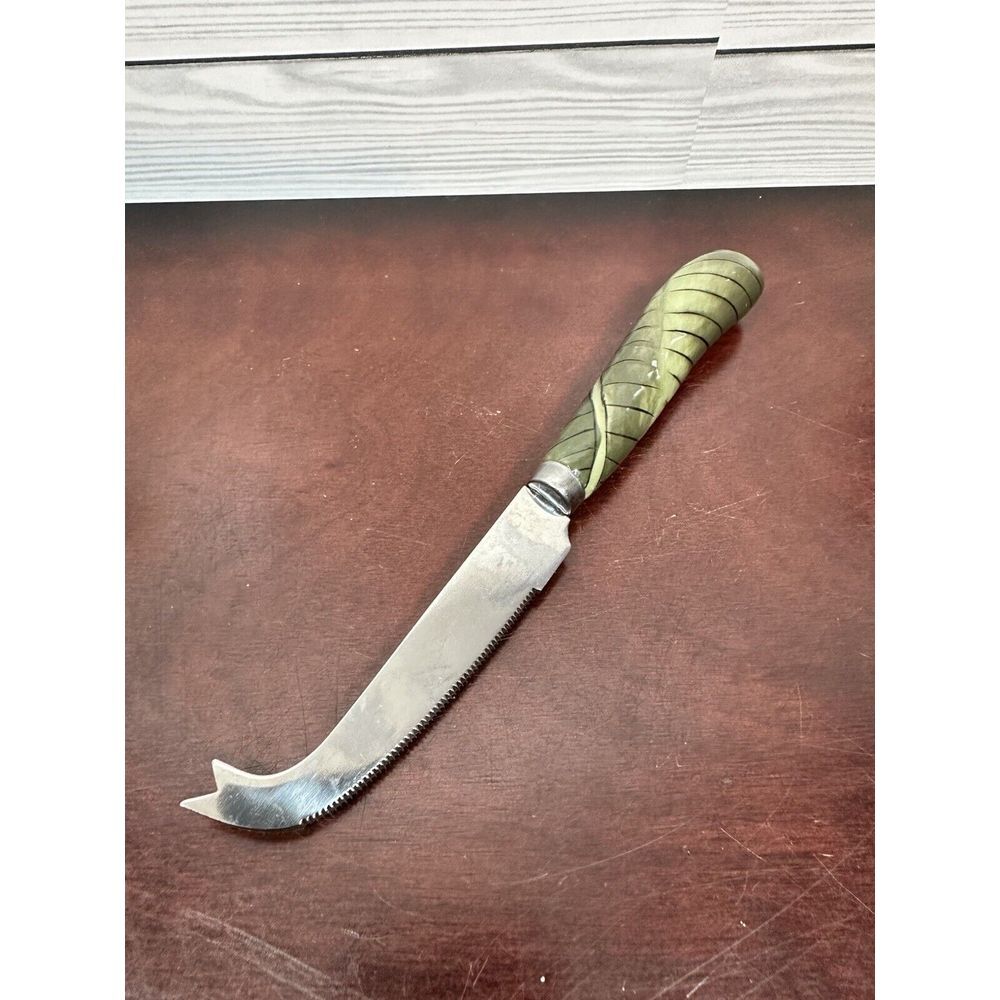 Cheese Charcuterie Glossy Porcelain Green Knife Vintage‎